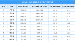 2023年全國各省市手機產量排行榜