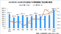 2024年1-2月全國電子計算機整機產量數據統計分析